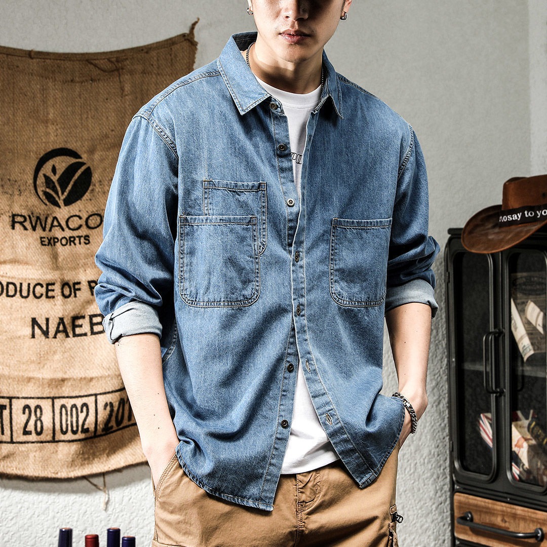 Winter Clothing Essentials - Primavera ruffian bonito denim ferramentas camisa