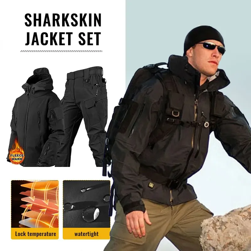 Winter Clothing Hiking - Conjunto de treino de veludo masculino