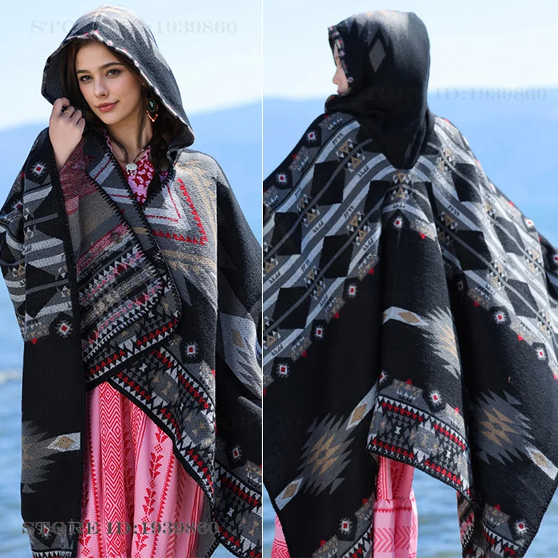 Novo Poncho Adulto com Capuz,  - Winter Clothing Essentials avaliação e preço